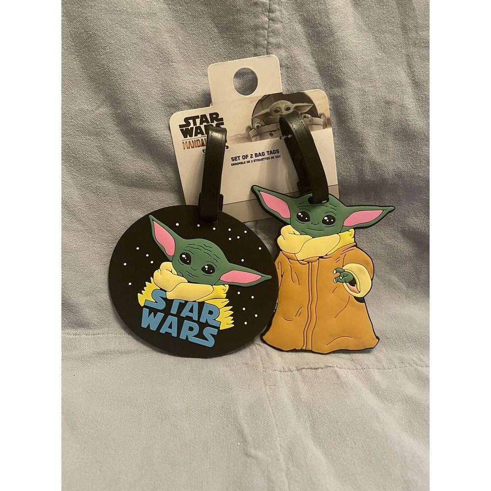 NEW Star Wars Mandalorian 2 Piece Luggage Tag Set The Child Baby Yoda Grogu‎